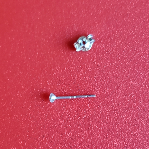 14K Solid White Gold Earrings - Picture 3 of 6